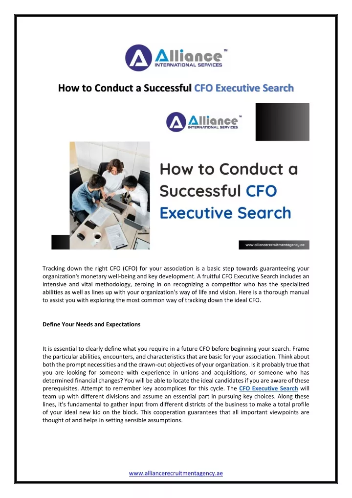 how to conduct a successful cfo executive search