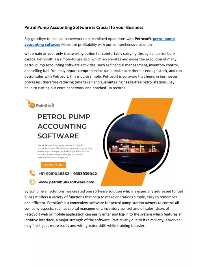 petrol pump accounting software is crucial