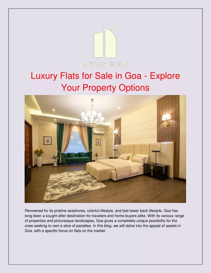 luxury flats for sale in goa explore your