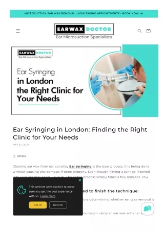 Find the Best Ear Syringing Clinics in London for Optimal Care