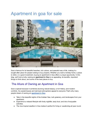 Apartment in Goa