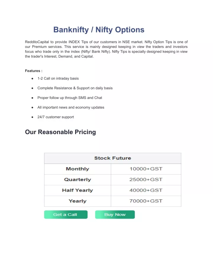 banknifty nifty options