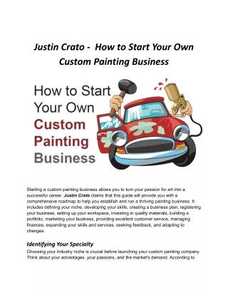 Start Your Custom Painting Business with Justin Crato