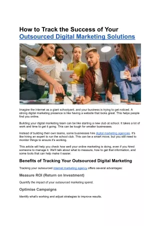 How to Track the Success of Your Outsourced Digital Marketing Solutions