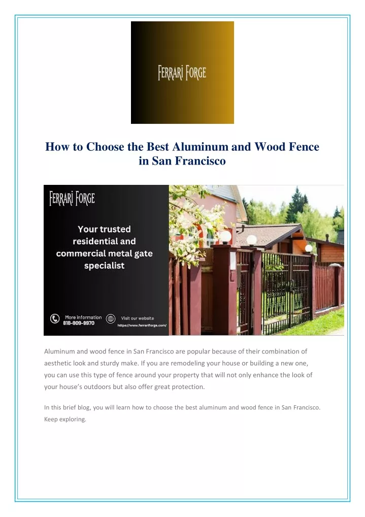 how to choose the best aluminum and wood fence