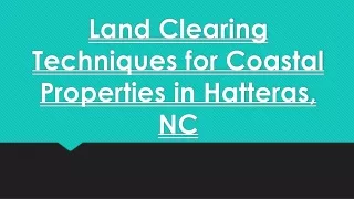 Land Clearing Techniques for Coastal Properties in Hatteras, NC