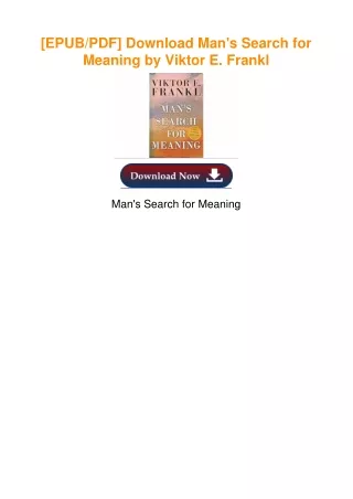 [Kindle] Man's Search for Meaning by Viktor E. Frankl