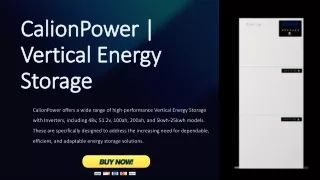 Why Choose CalionPower Vertical Energy Storage for Your Renewable Energy Needs?