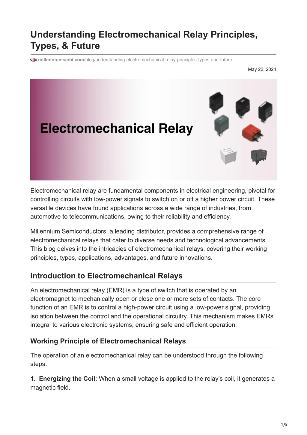 PPT - Understanding Electromechanical Relay Principles, Types, & Future ...