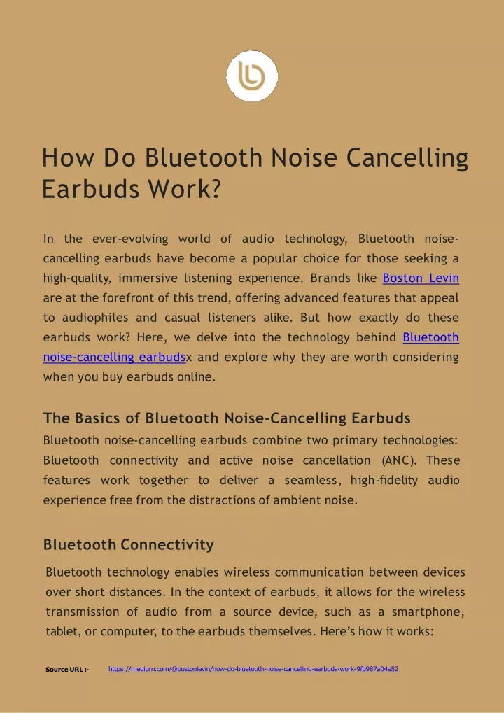 how do bluetooth noise cancelling earbuds work