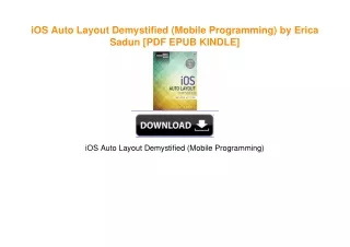 iOS Auto Layout Demystified (Mobile Programming) by Erica Sadun [PDF EPUB KINDLE]