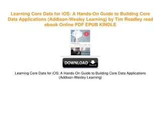 Learning Core Data for iOS: A Hands-On Guide to Building Core Data Applications