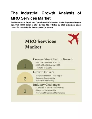 The Industrial Growth Analysis of MRO Services Market