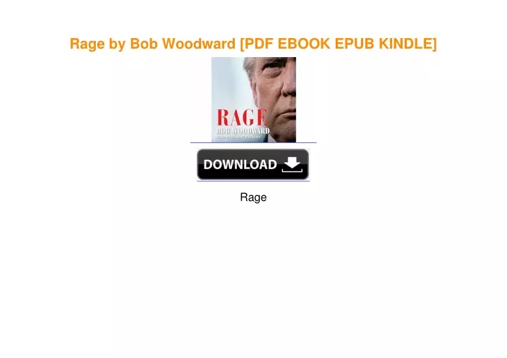 PPT - Rage by Bob Woodward PDF PowerPoint Presentation, free download ...