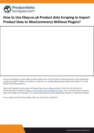 How to Import eBay.co.uk Product Data to WooCommerce Without Using Any Plugins