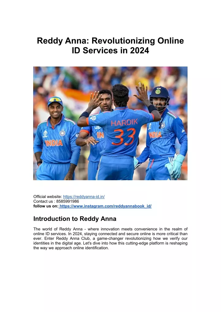 reddy anna revolutionizing online id services