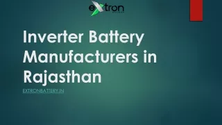 Inverter battery manufacturers in Rajasthan