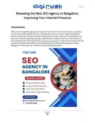 SEO Agency in Bangalore