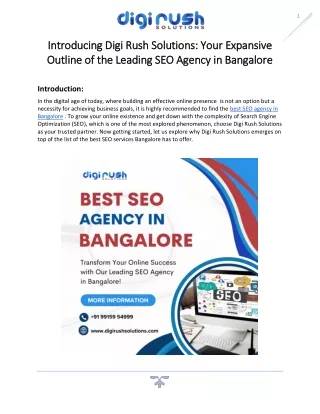 Best SEO Agency in Bangalore