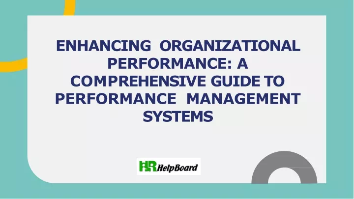 enhancing organizational performance