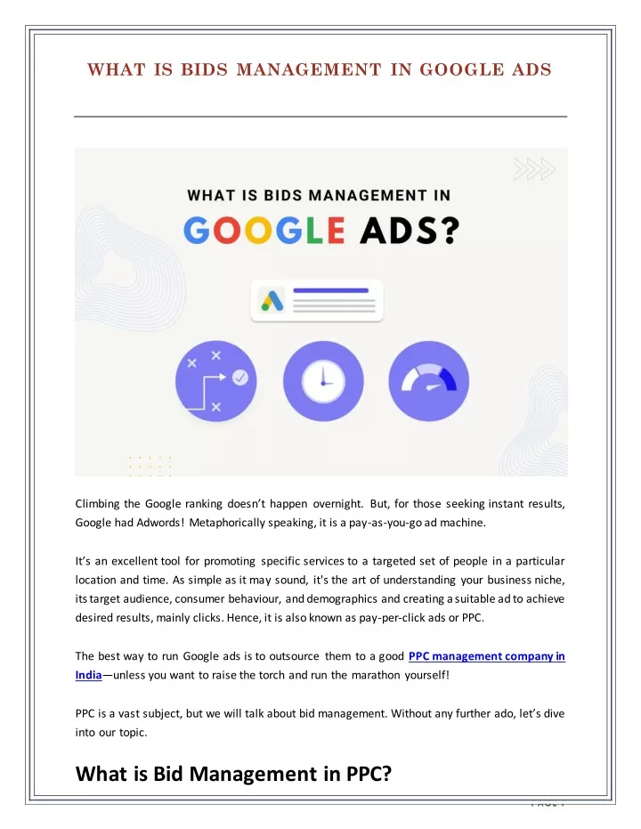 what is bids management in google ads