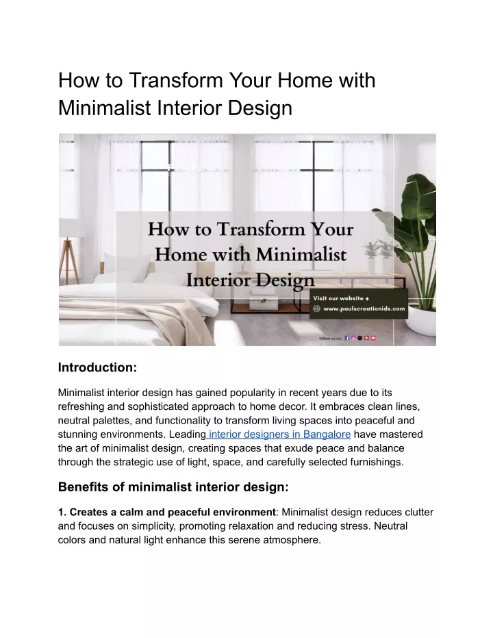 how to transform your home with minimalist