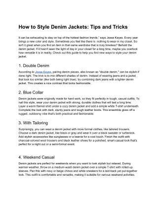 How to Style Denim Jackets_ Tips and Tricks