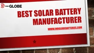 Best Solar Battery Manufacturer