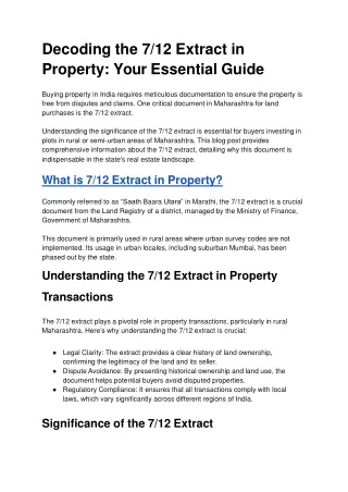 decoding the 7 12 extract in property your essential guide