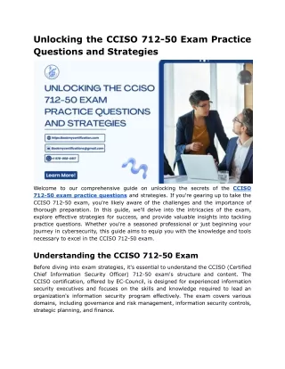 Unlocking the CCISO 712-50 Exam Practice Questions and Strategies