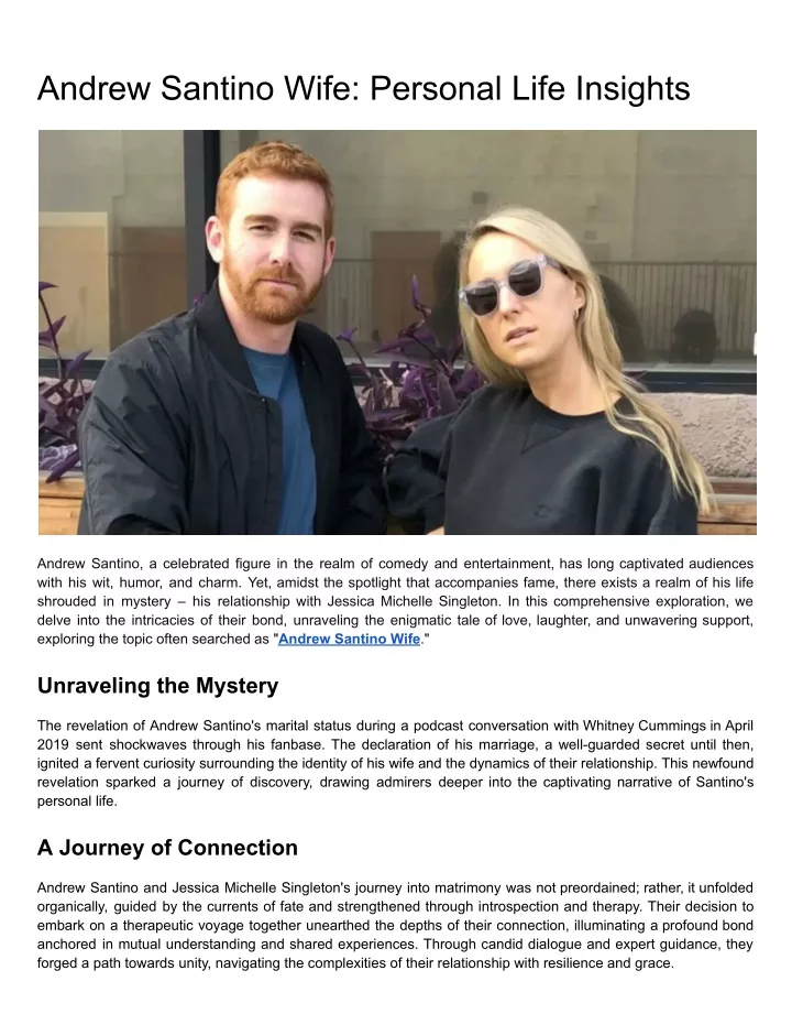 andrew santino wife personal life insights