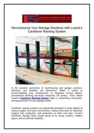 Revolutionize Your Storage Solutions with Lsrack