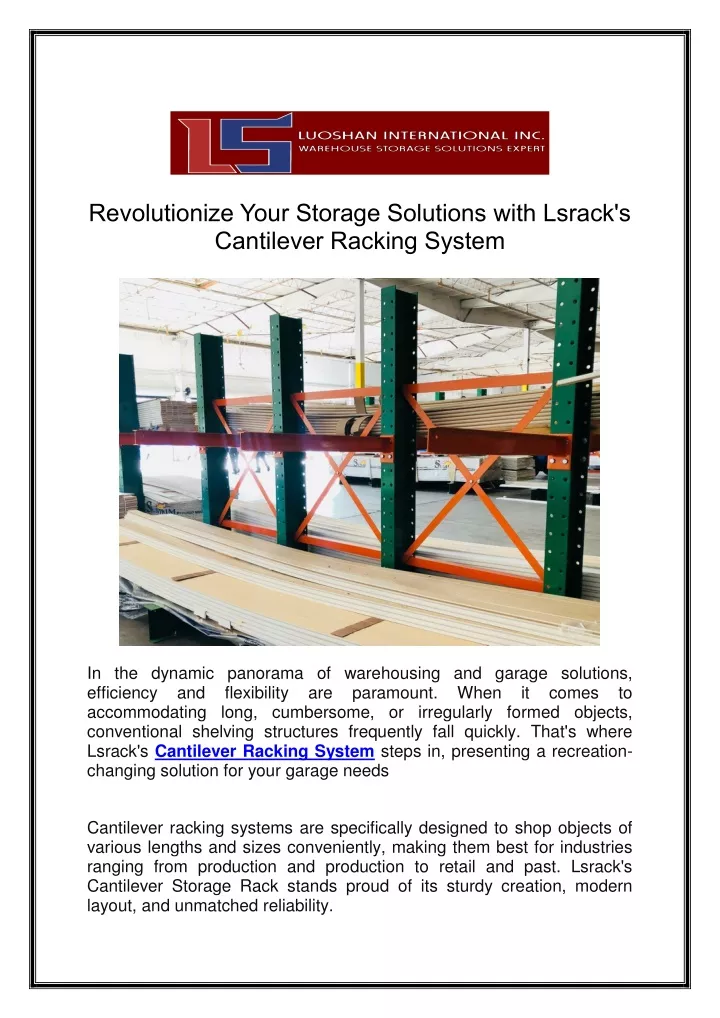 revolutionize your storage solutions with lsrack