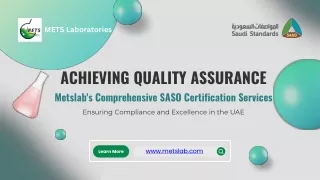 MetsLab's Comprehensive SASO Certification Services