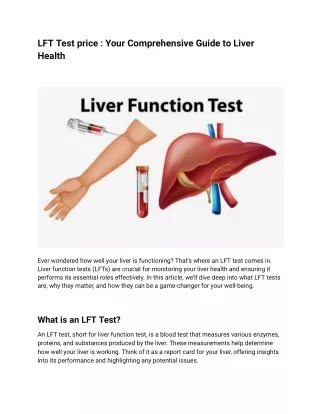 lft test price your comprehensive guide to liver