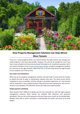 How Property Management Solutions Can Help Attract More Tenants