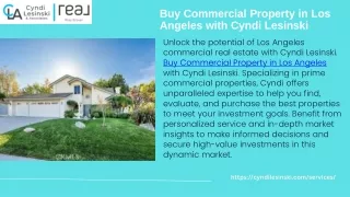 Buy Commercial Property in Los Angeles  Cyndi Lesinski & Associates