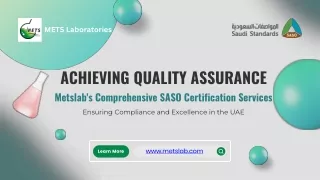 MetsLab's Comprehensive SASO Certification Services