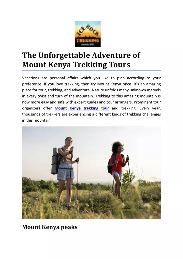 the unforgettable adventure of mount kenya