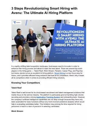 3 steps revolutionizing smart hiring with avenu