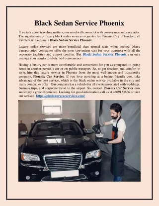 Black Sedan Service Phoenix