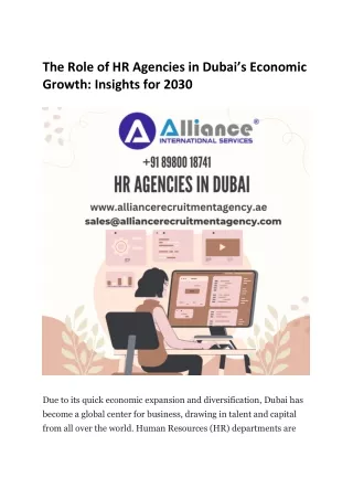 The Role of HR Agencies in Dubai