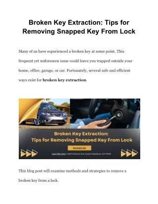 broken key extraction tips for removing snapped