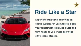 Ride Like a Star Your Exotic Car Escape in Los Angeles