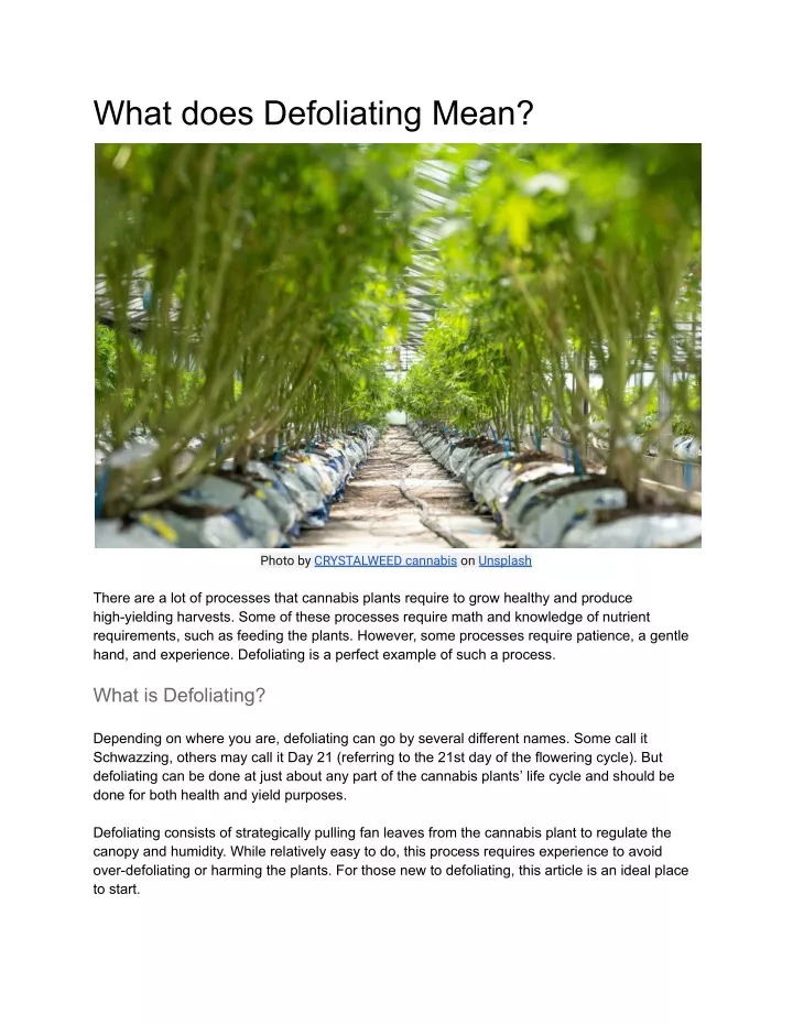 what does defoliating mean