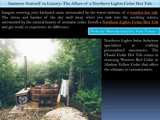 Immerse Yourself in Luxury The Allure of a Northern Lights Cedar Hot Tub