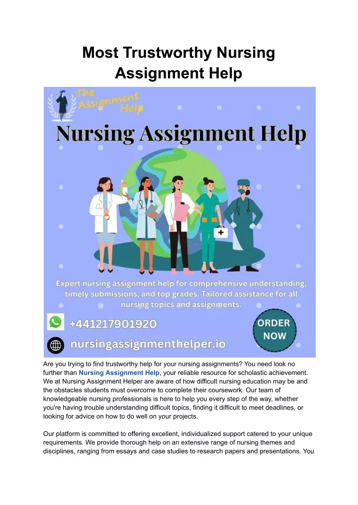 most trustworthy nursing assignment help