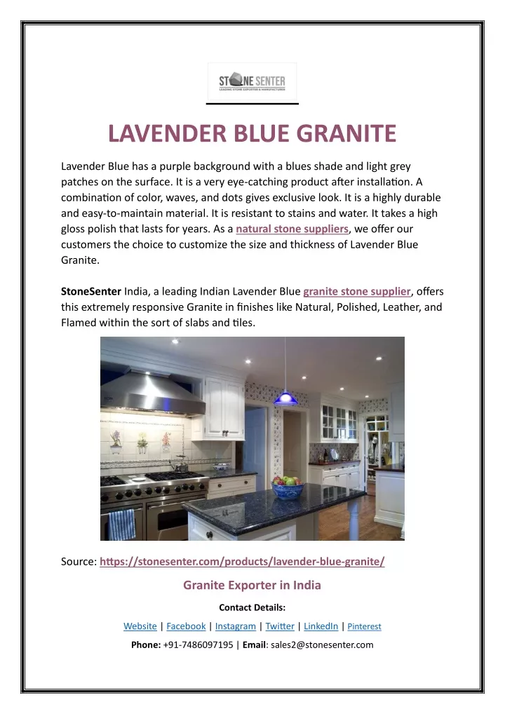 lavender blue granite