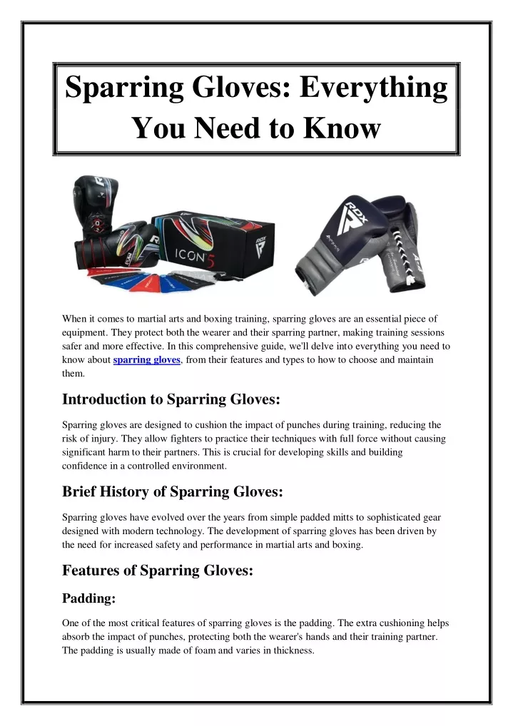 sparring gloves everything you need to know