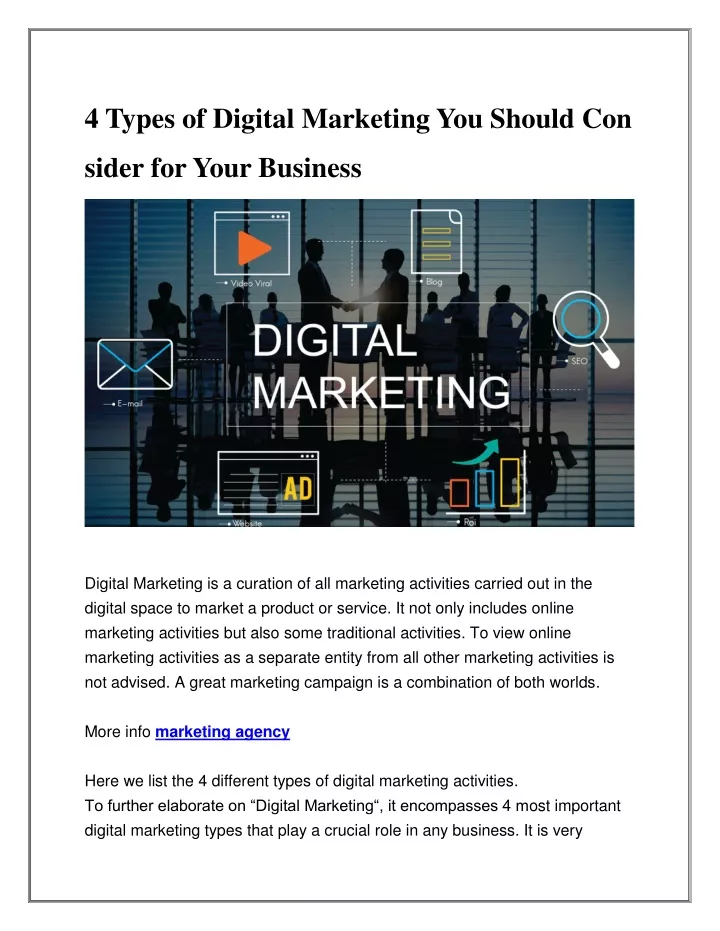 4 types of digital marketing you should con